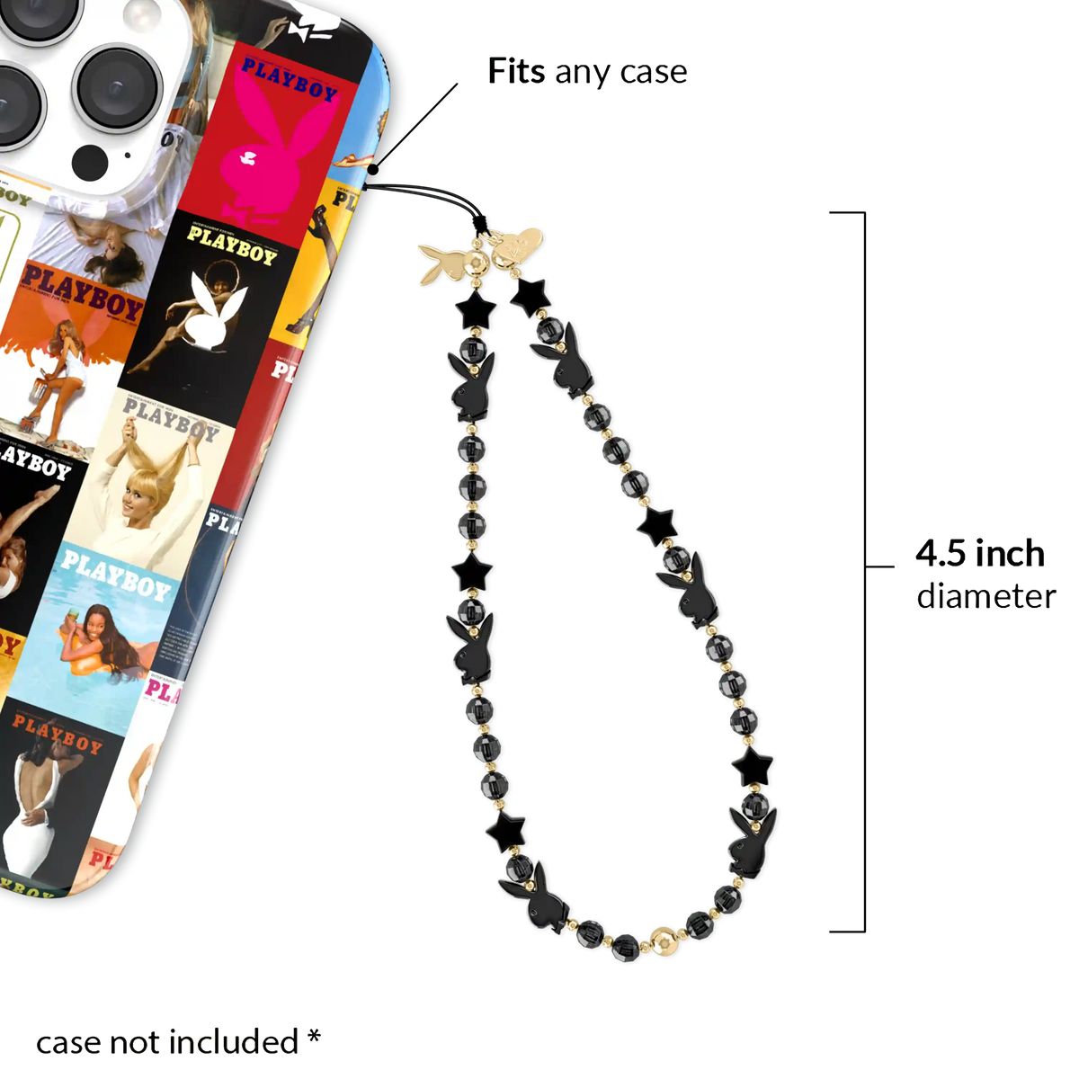 Playboy Black Bunny Phone Charm
