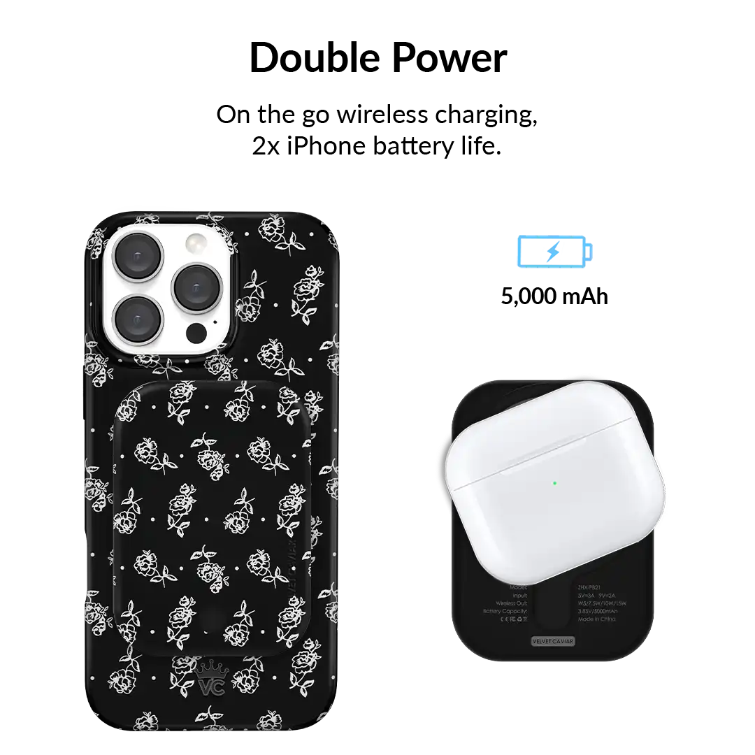 Vintage Roses Portable MagSafe Charger Power Pack