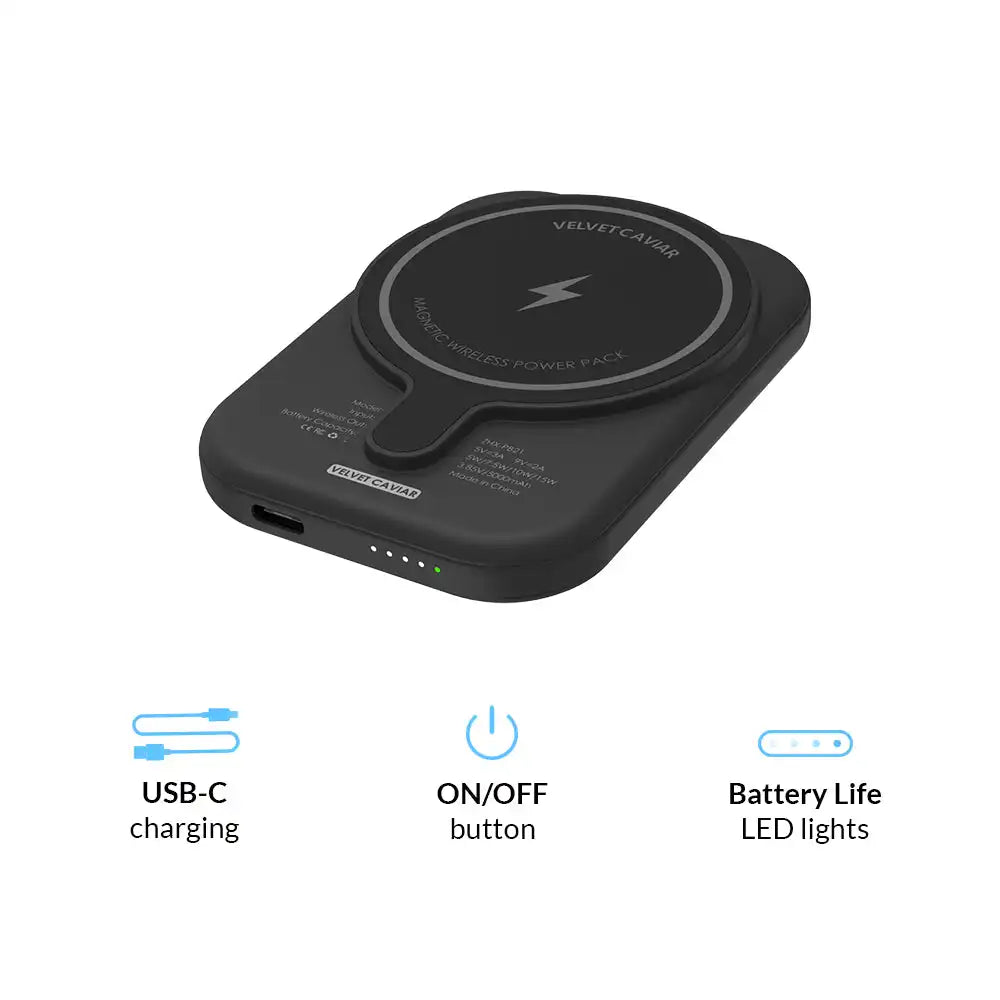 Black Leopard Portable MagSafe Charger Power Pack