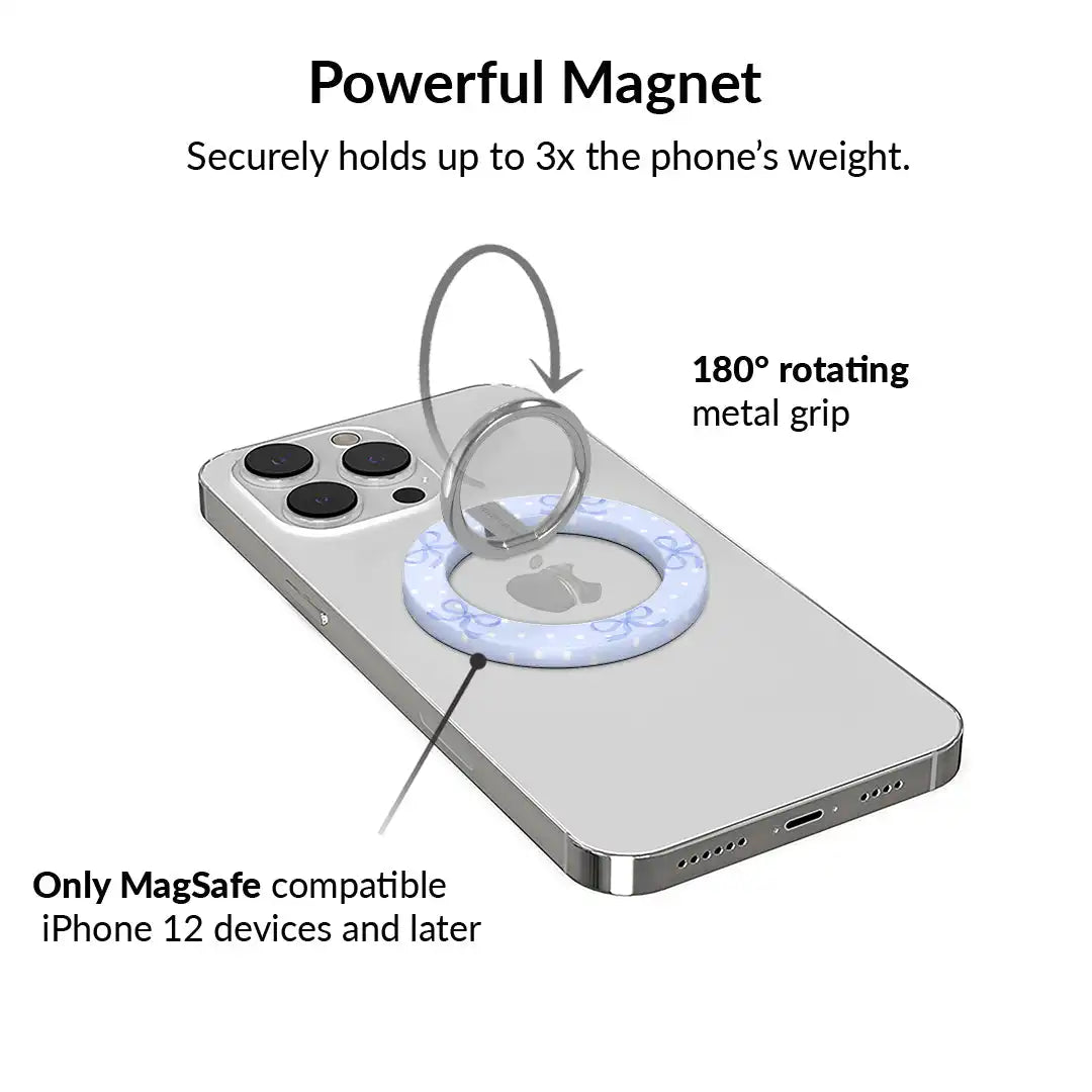 Lovely Blue Bows MagSafe Grip Ring