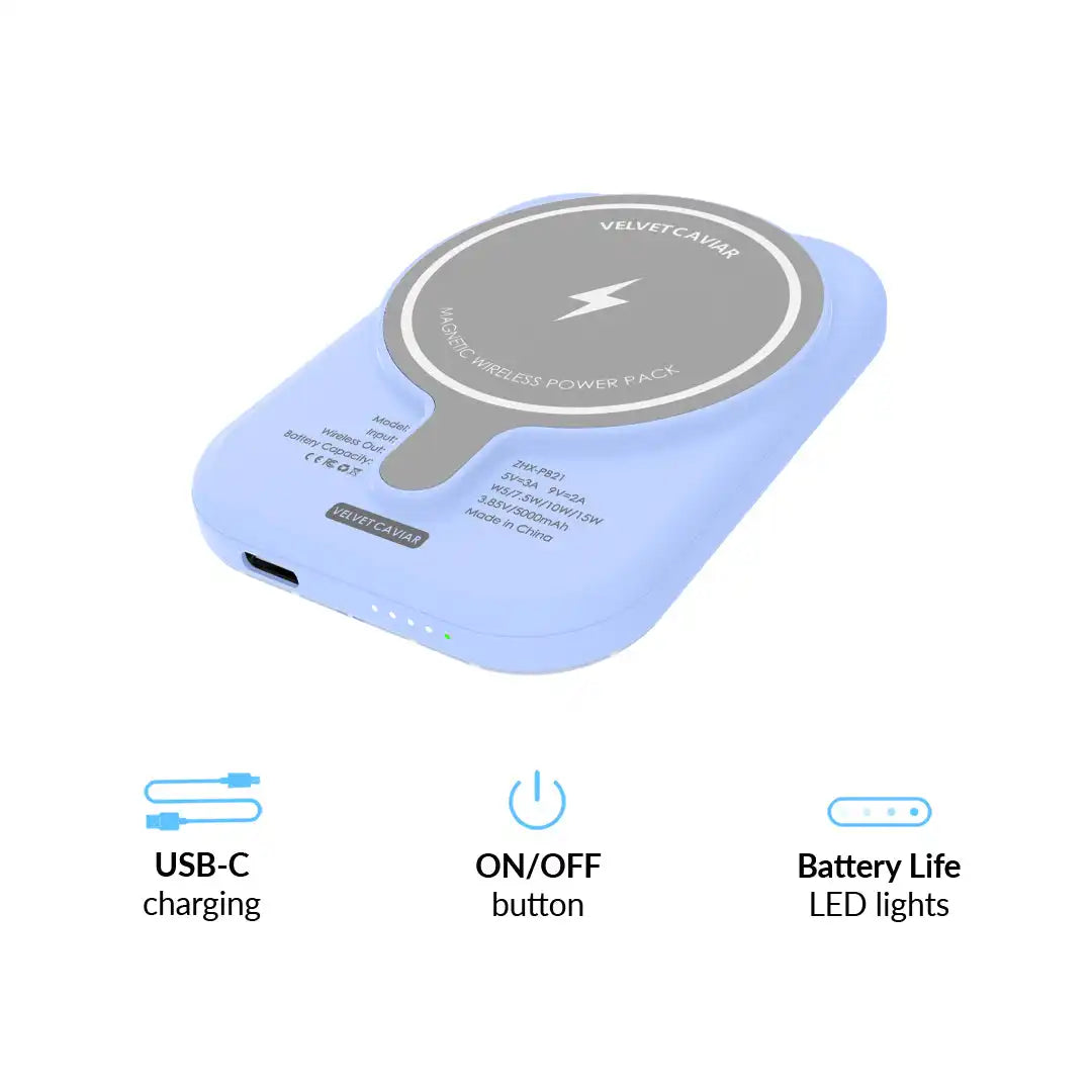 Lovely Blue Bows Portable MagSafe Charger Power Pack