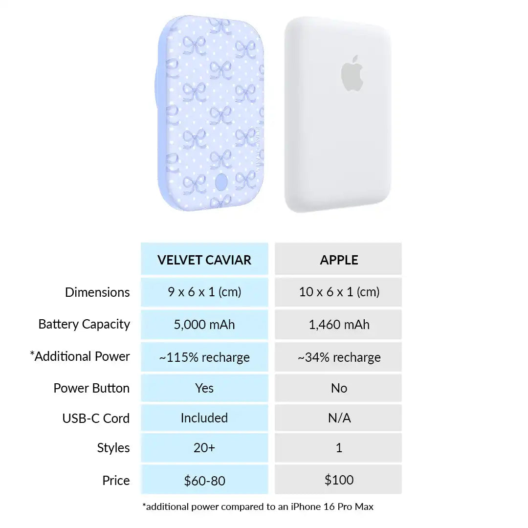Lovely Blue Bows Portable MagSafe Charger Power Pack