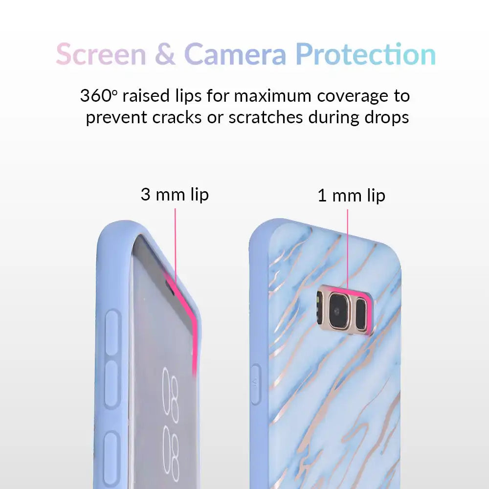 Sky Blue Rose Gold Chrome Samsung Galaxy Case