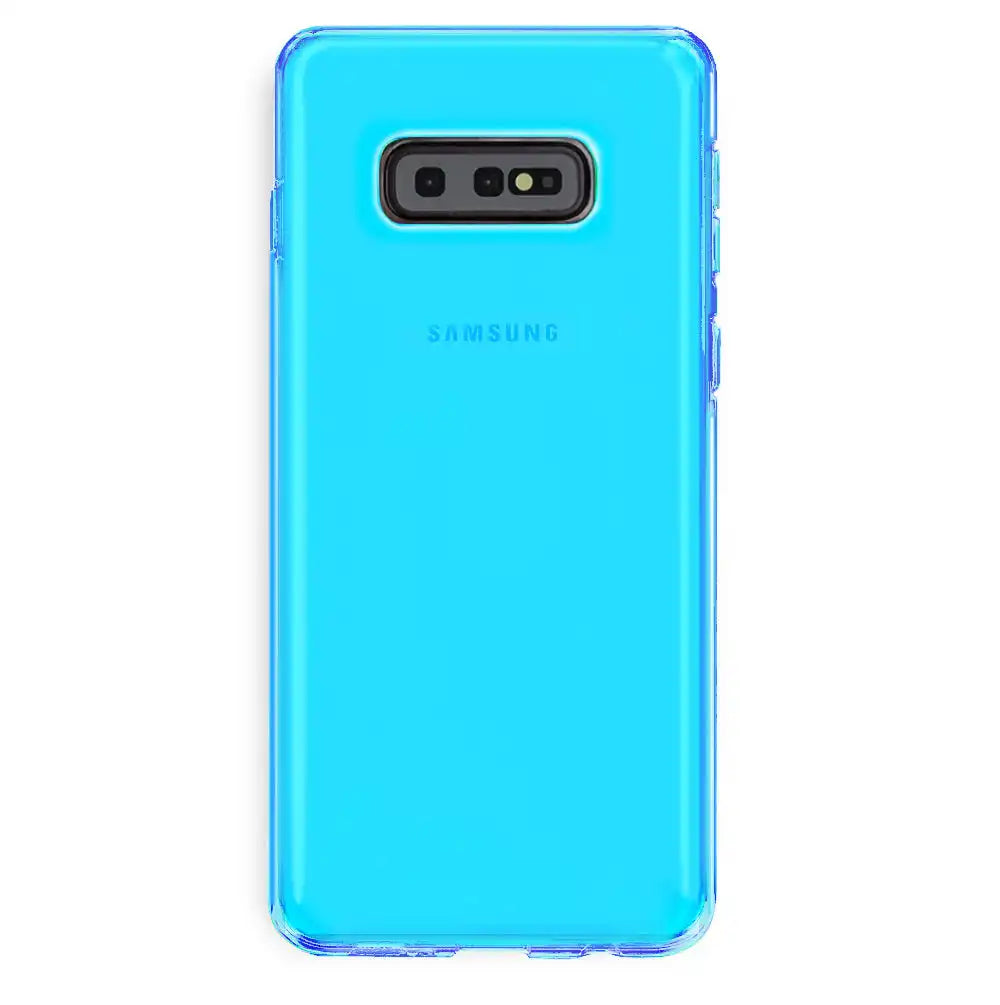 Neon Blue Clear Samsung Case