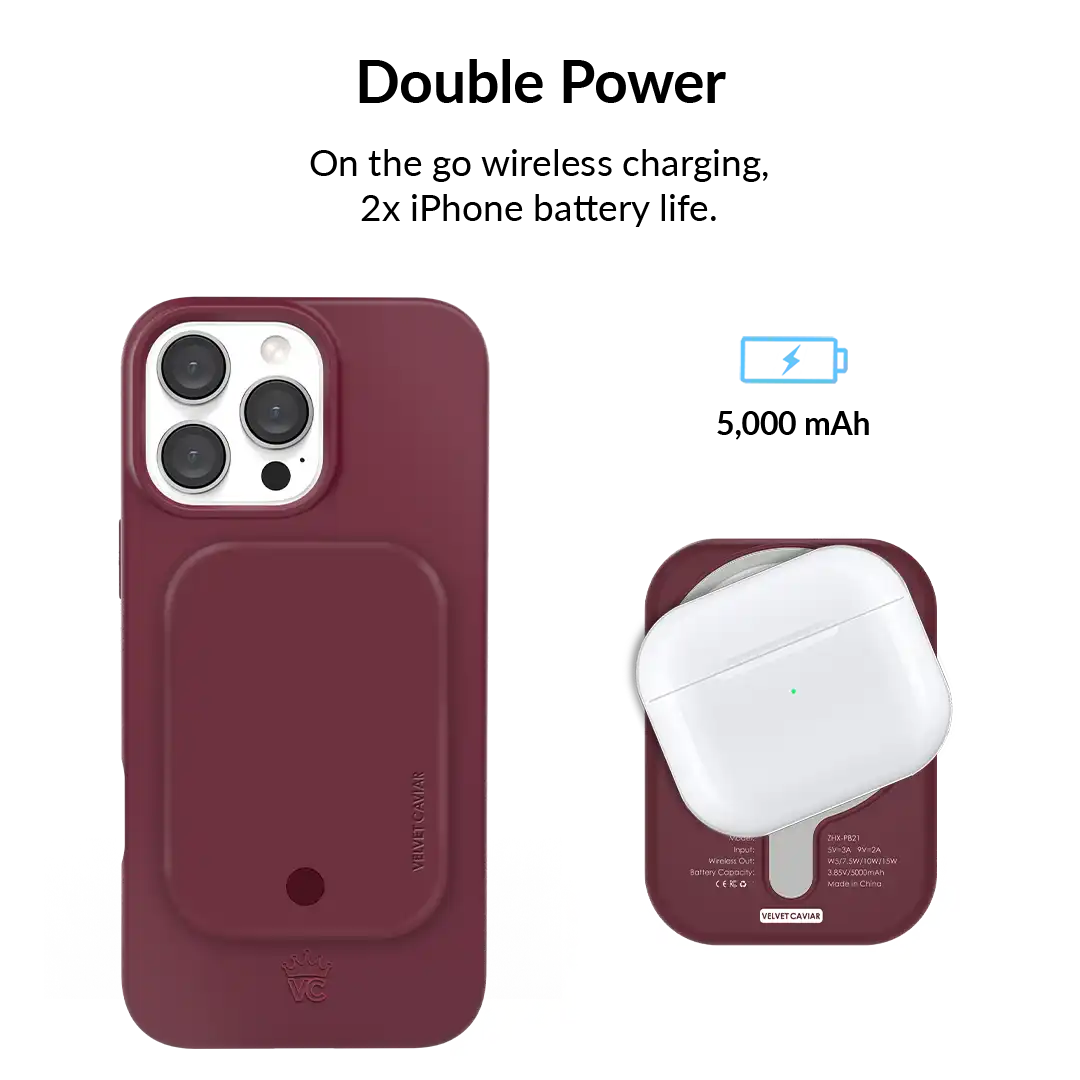 Burgundy 1990 Portable MagSafe Charger Power Pack