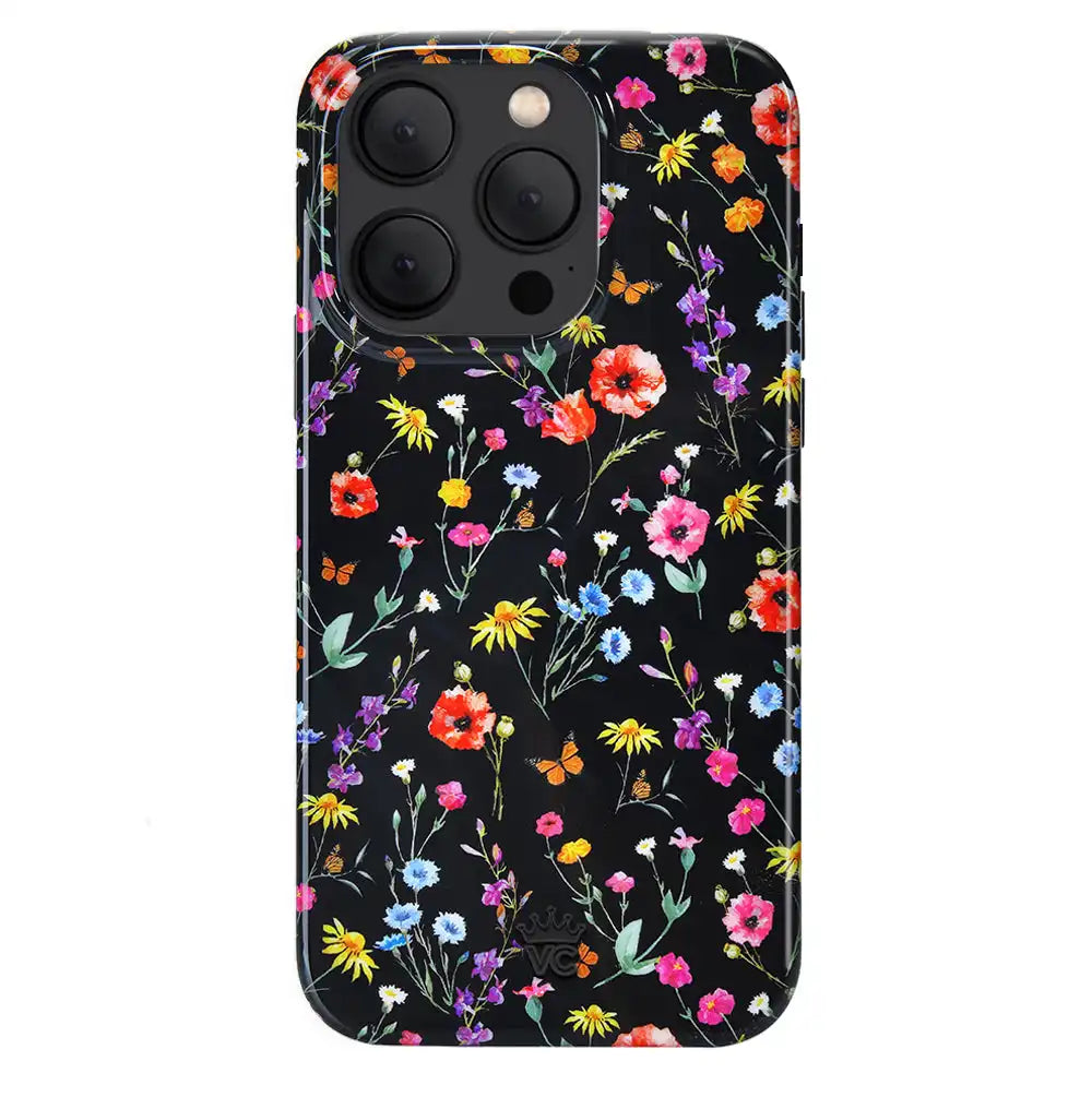 Black Wildflower iPhone Case