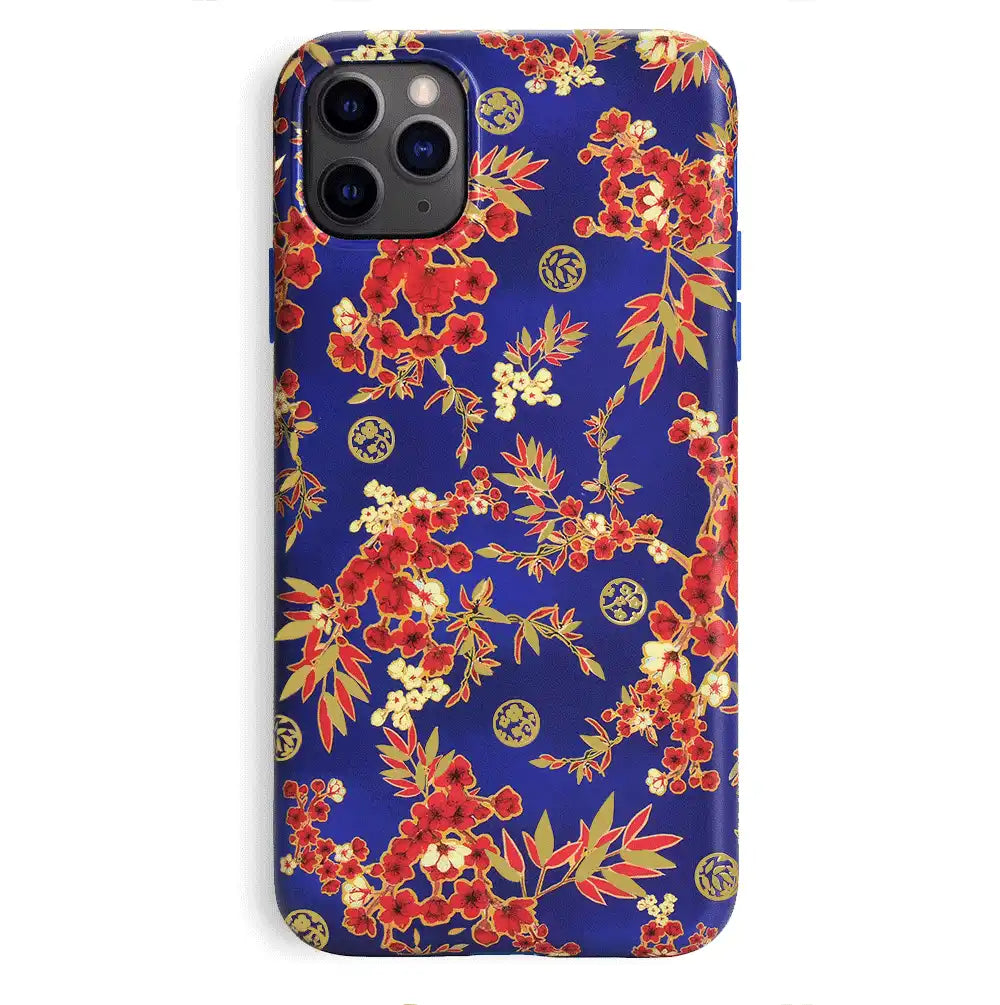 Cherry Blossom Floral Chrome iPhone Case