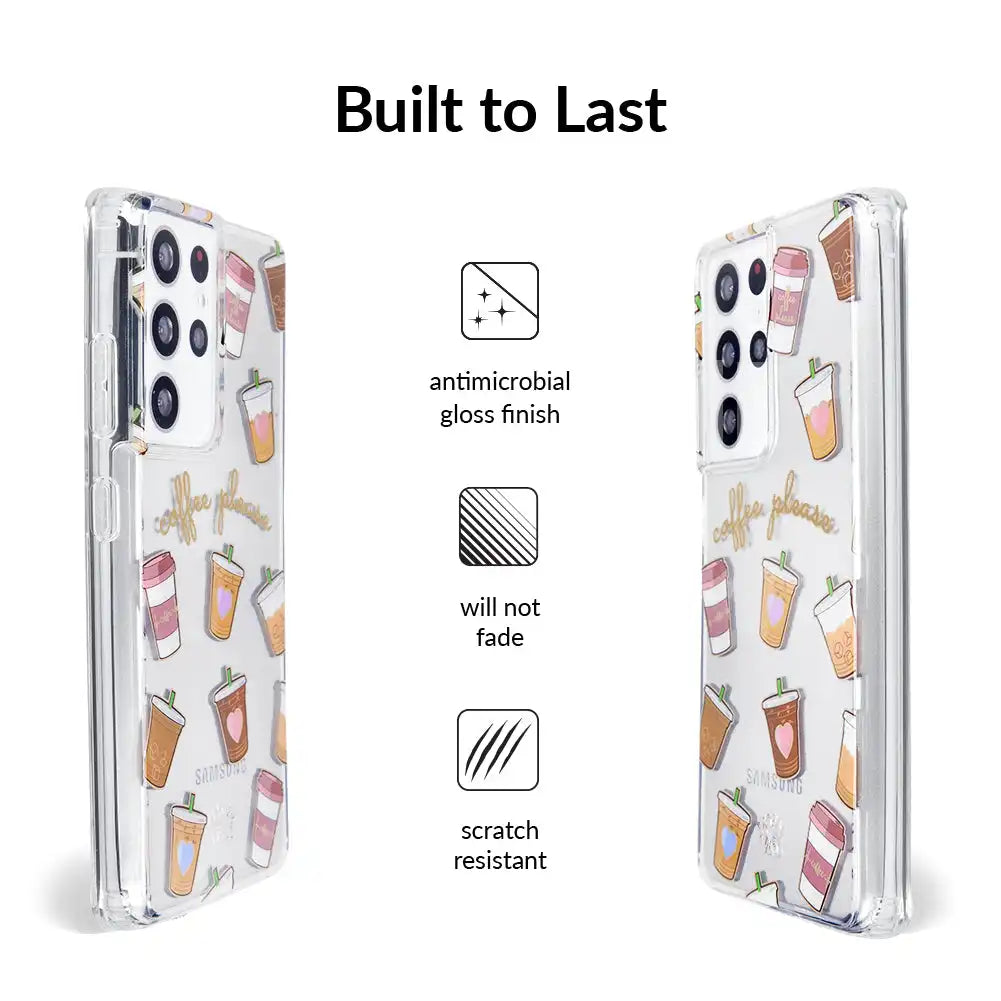 Coffee First Clear Samsung Galaxy Case