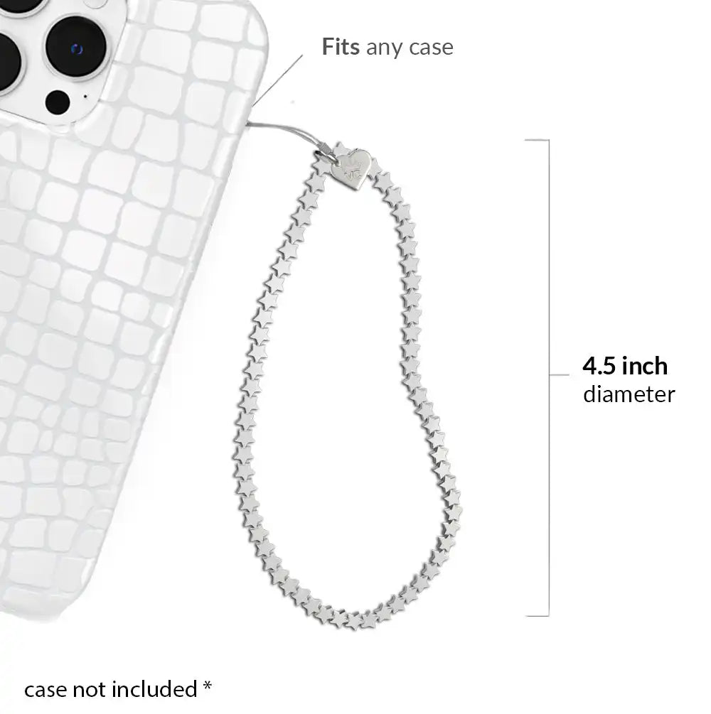 Silver Stars Phone Charm