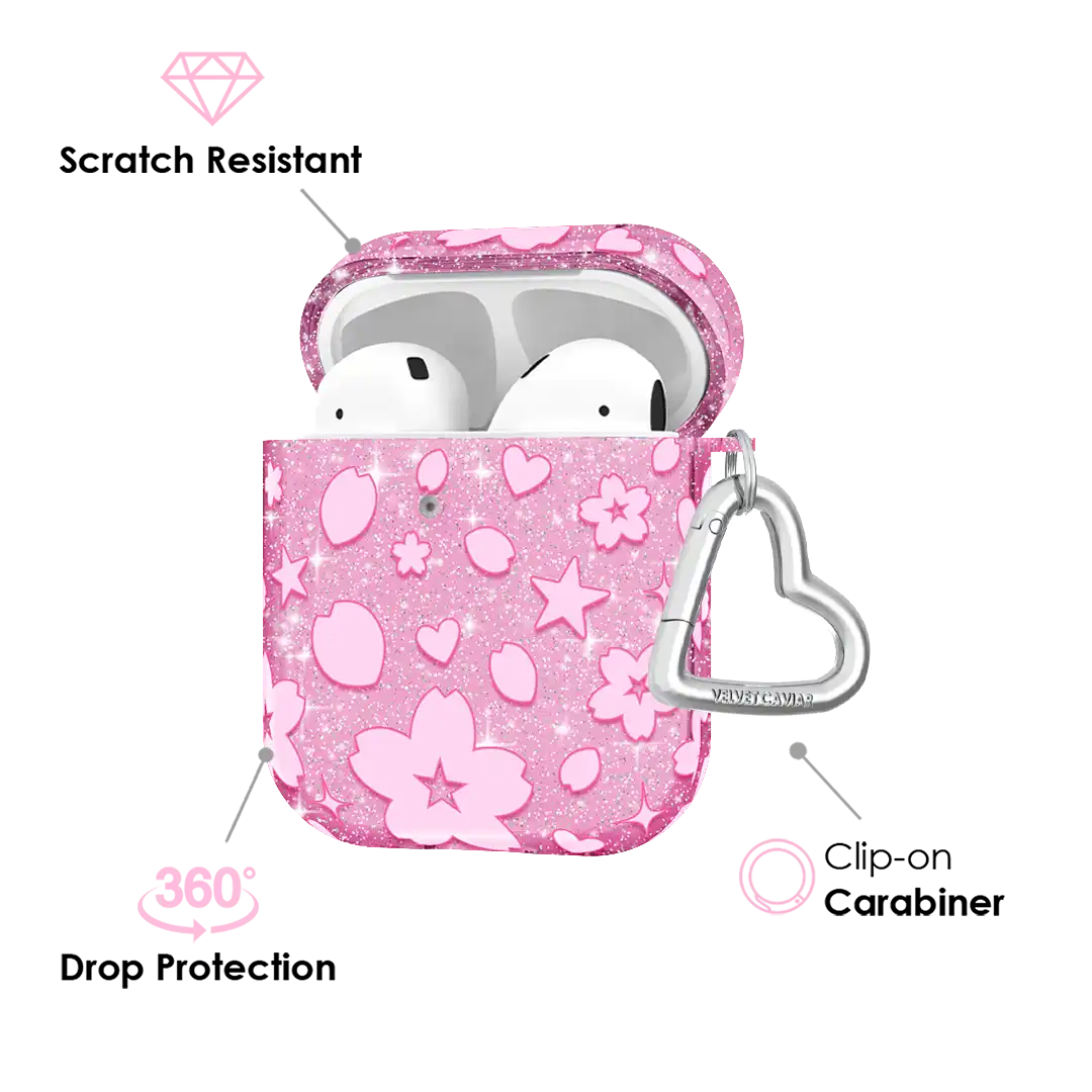 Cherry Blossom Glitter AirPod Case