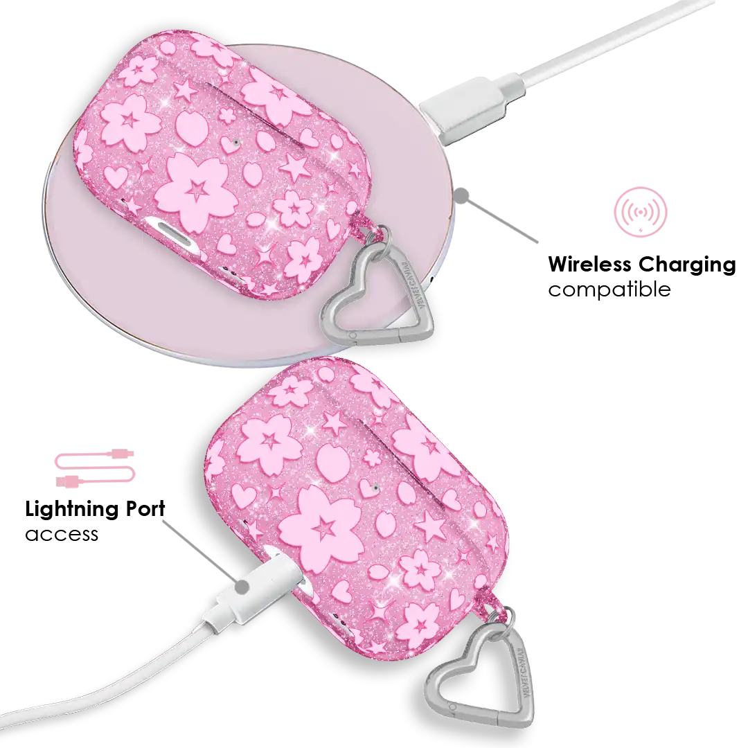 Cherry Blossom Glitter AirPod Case