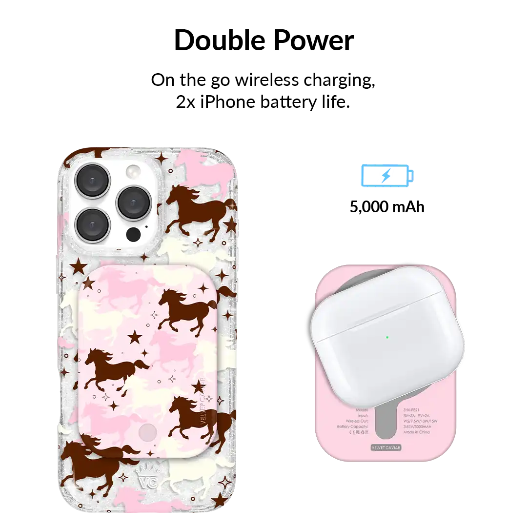 Pink Pony Portable MagSafe Charger Power Pack