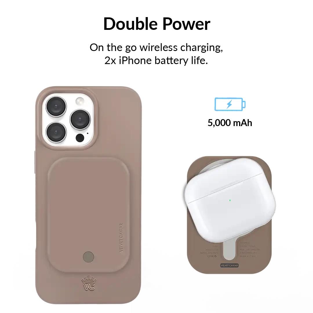 Cashmere Taupe Portable MagSafe Charger Power Pack