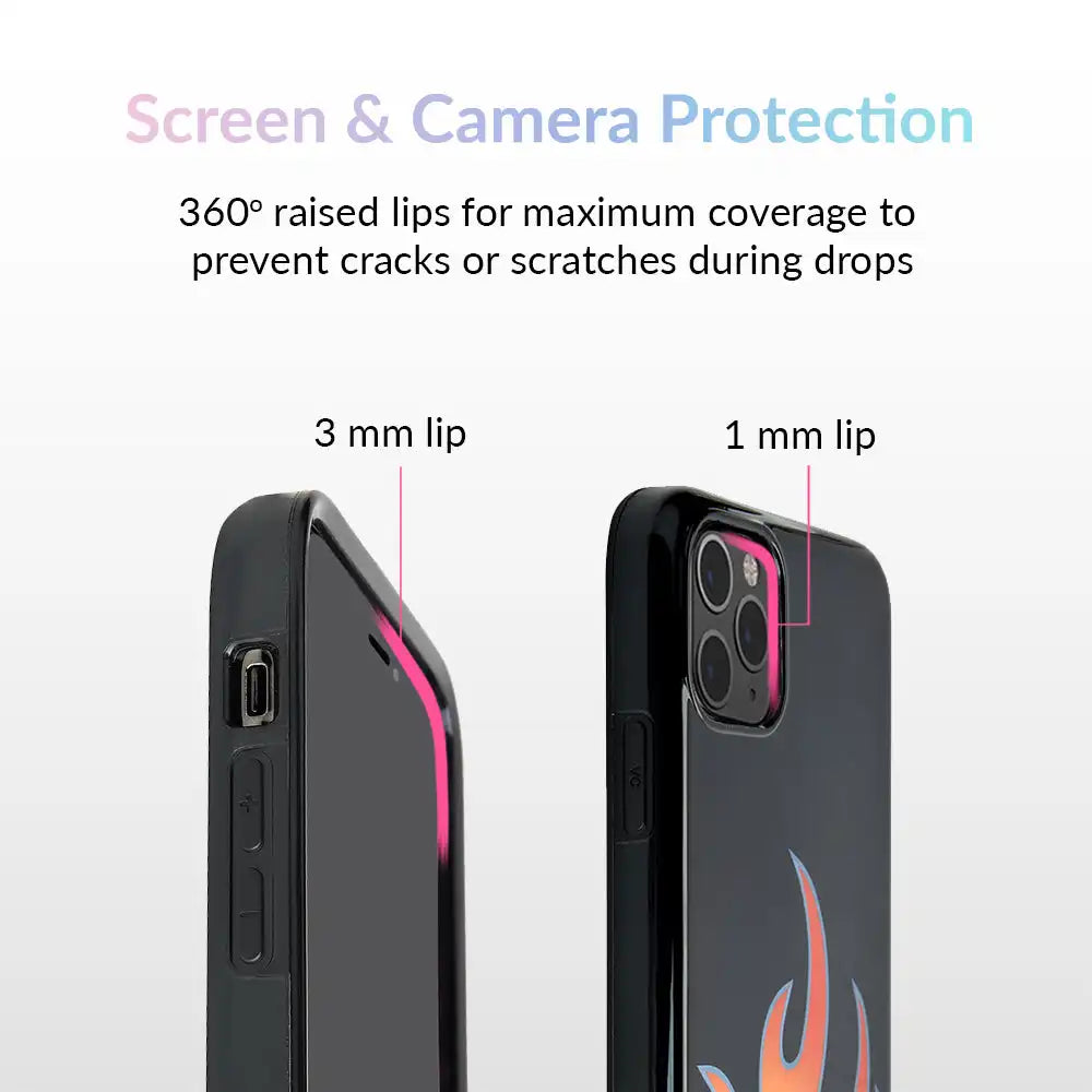 Blue Chrome Flames iPhone Case