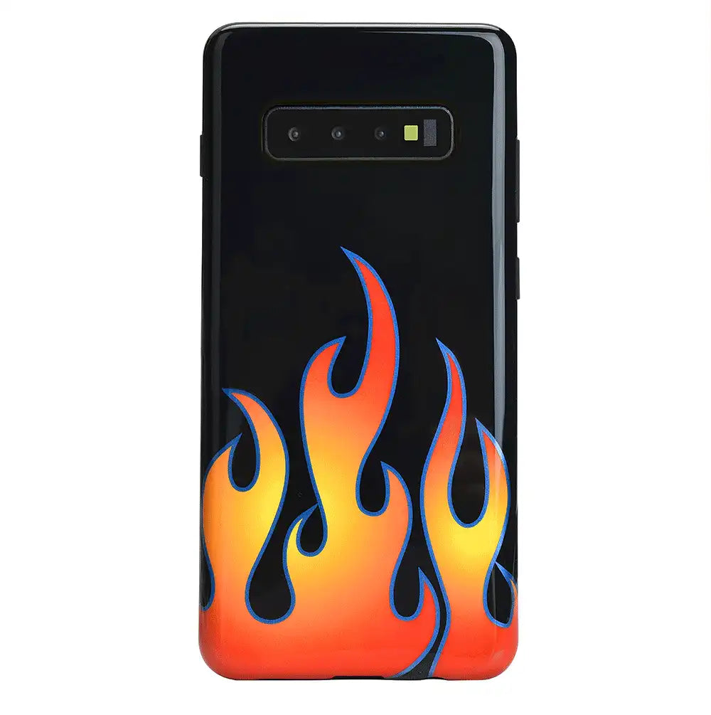 Blue Chrome Flames Samsung Galaxy Case