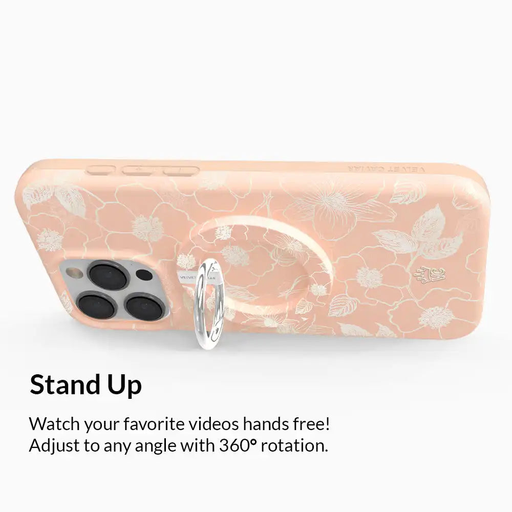 Peach Blossom Floral MagSafe Ring