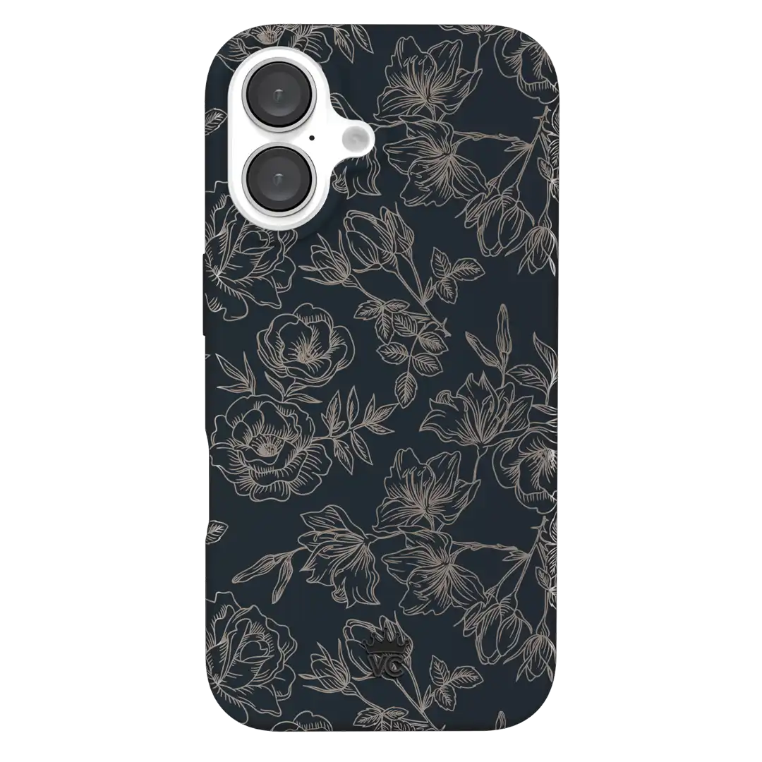 Floral Rose Gold Chrome iPhone Case
