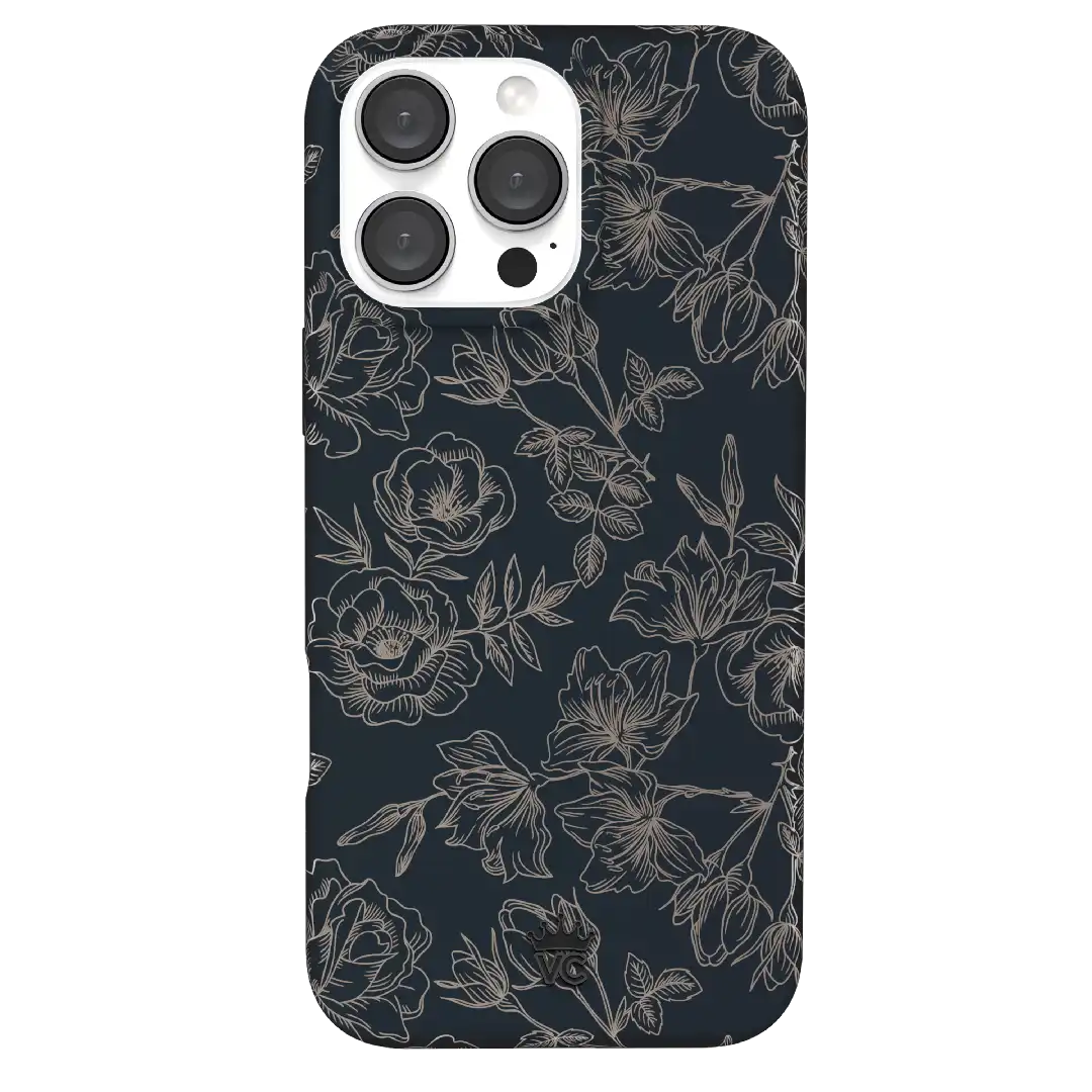 Floral Rose Gold Chrome iPhone Case