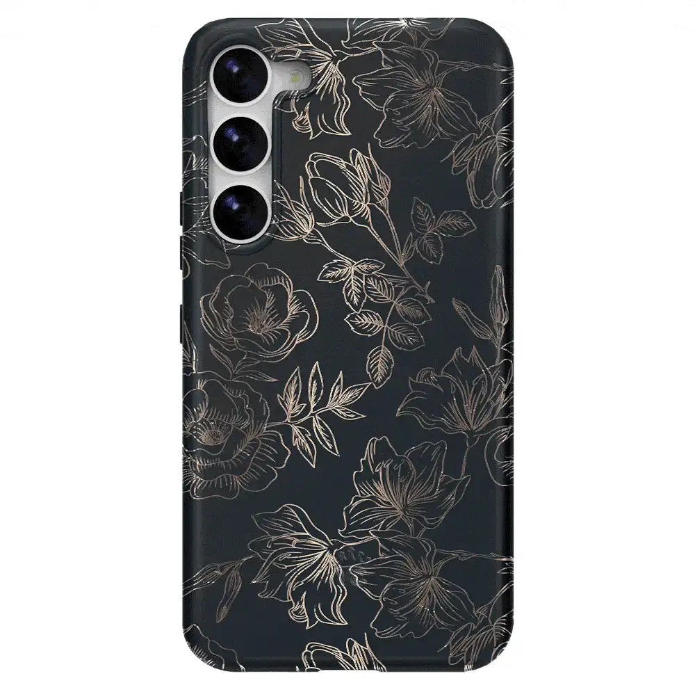Floral Rose Gold Chrome Samsung Galaxy Case