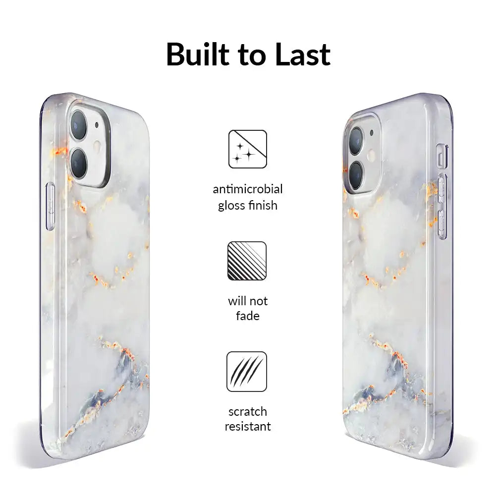 Gray Clouds Marble iPhone Case