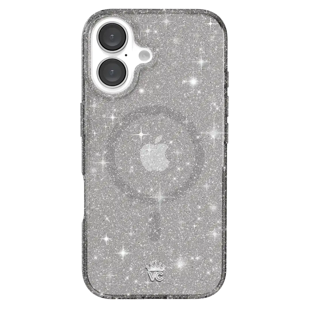 Grey Stardust Glitter iPhone Case