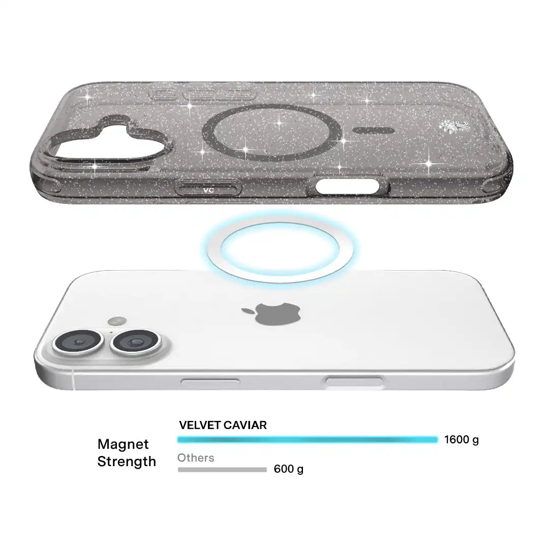 Grey Stardust Glitter iPhone Case