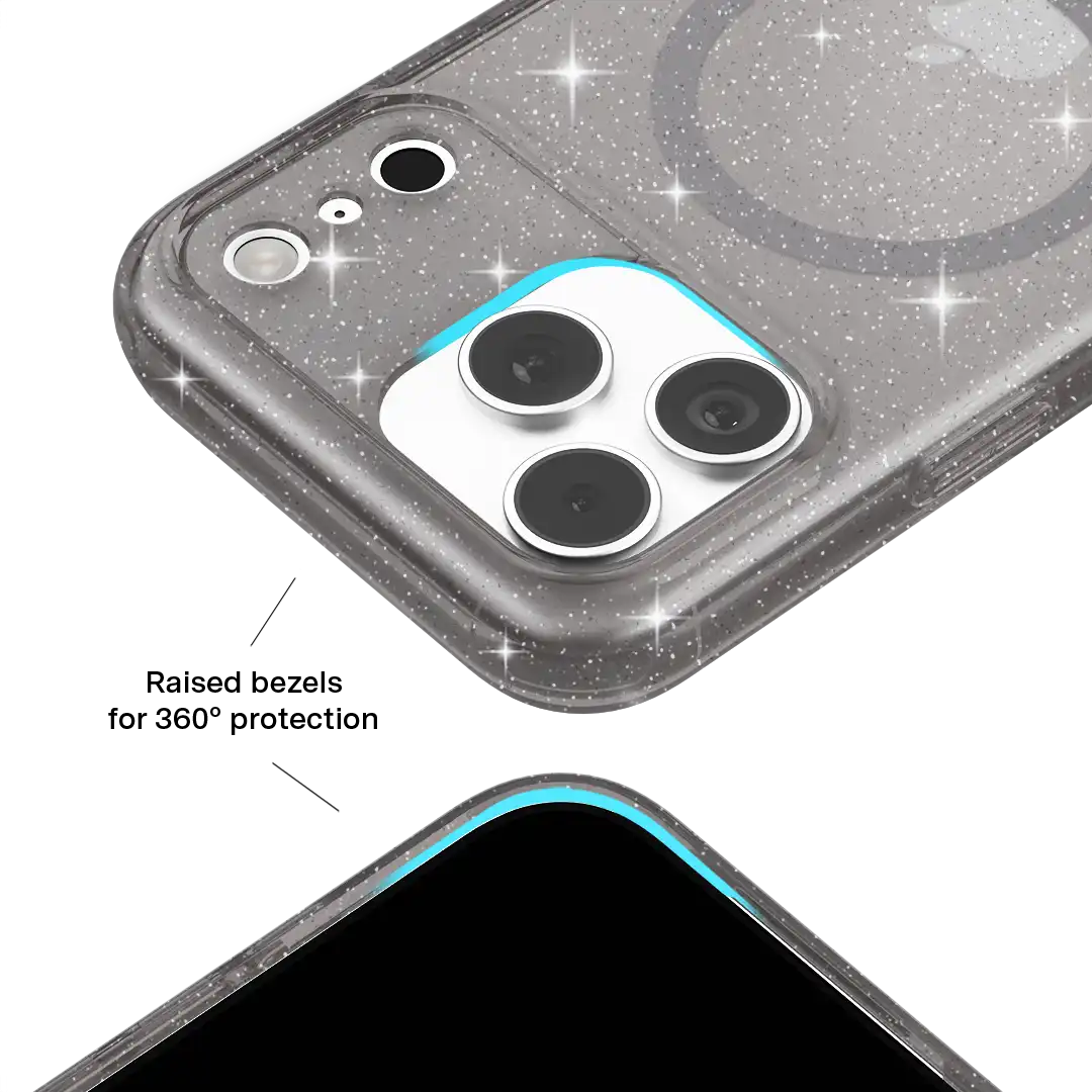 Grey Stardust Glitter iPhone Case