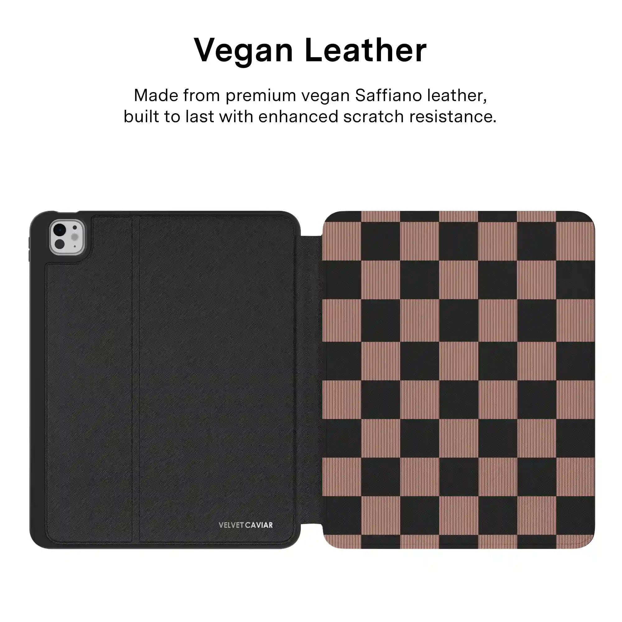 Mocha Vibe Checkered iPad Case