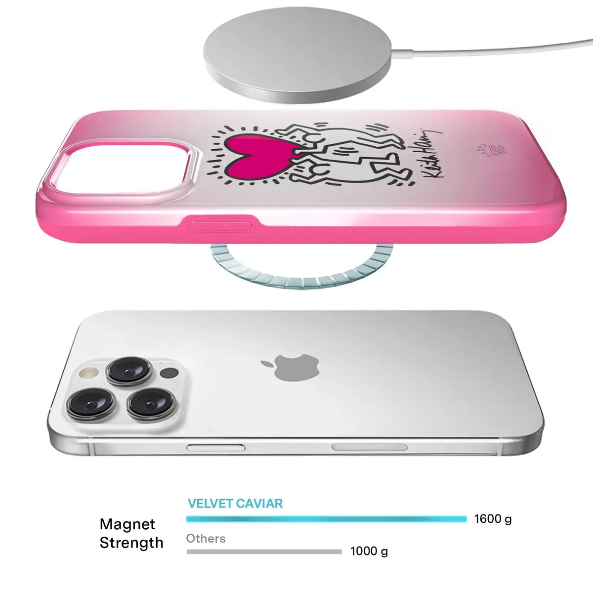 Keith Haring Pink Heart iPhone Case