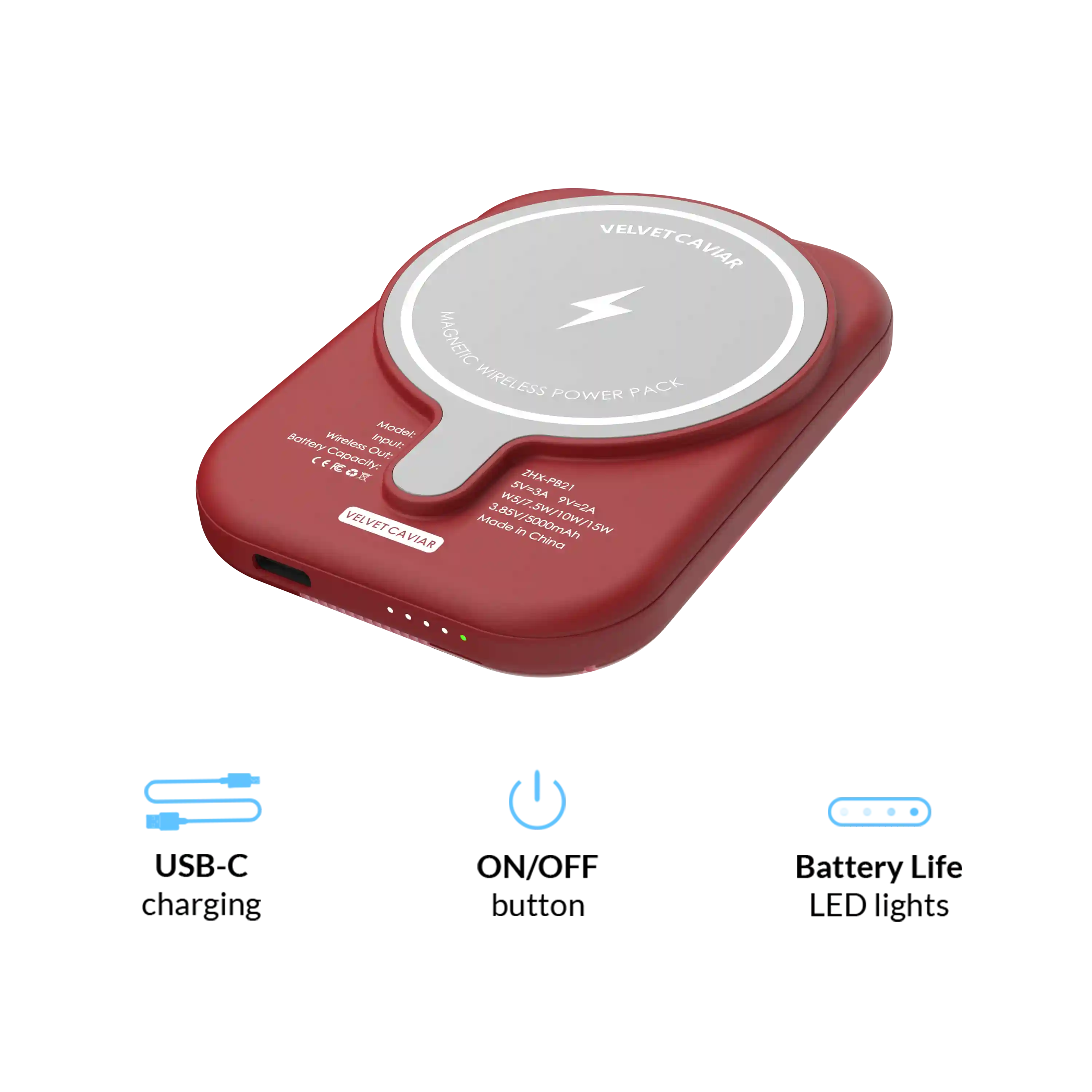 Rose Vibe Checkered Portable MagSafe Charger Power Pack