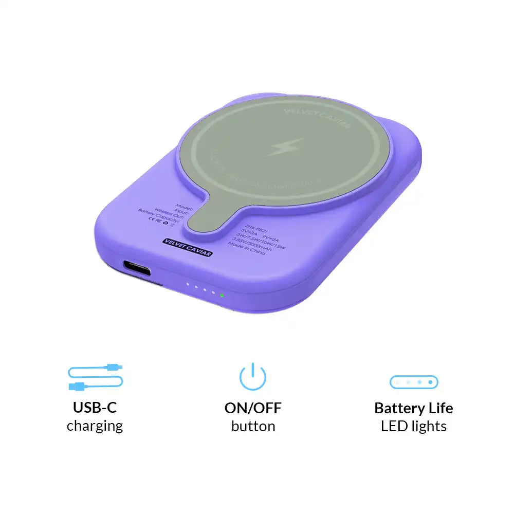 Electric Purple Portable MagSafe Charger Power Pack