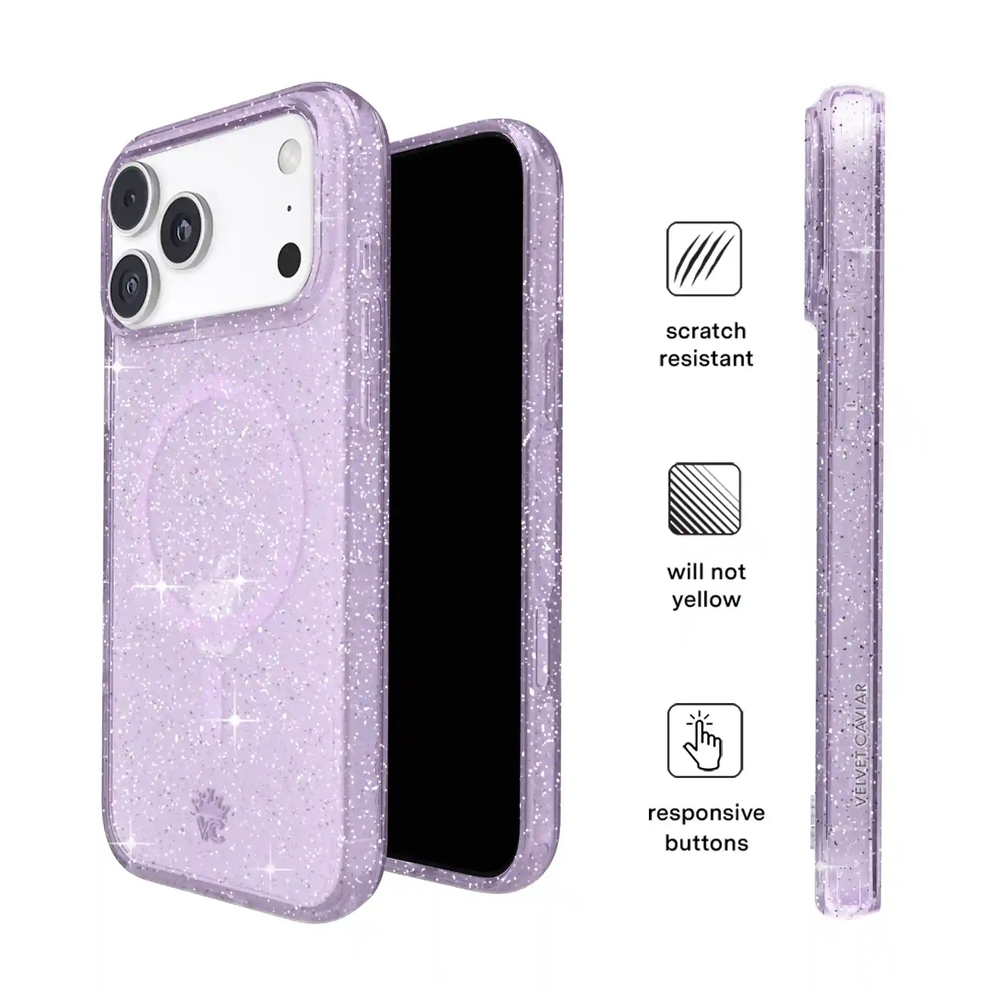Lilac Stardust Glitter iPhone Case