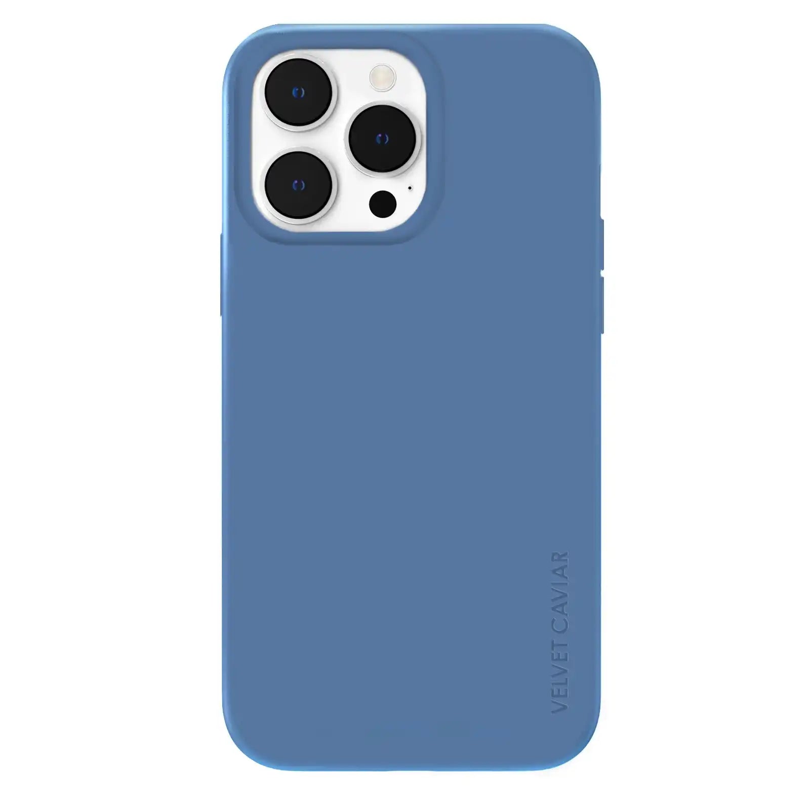 Linen Blue Silicone iPhone Case
