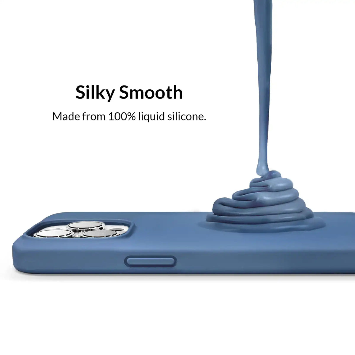 Linen Blue Silicone iPhone Case