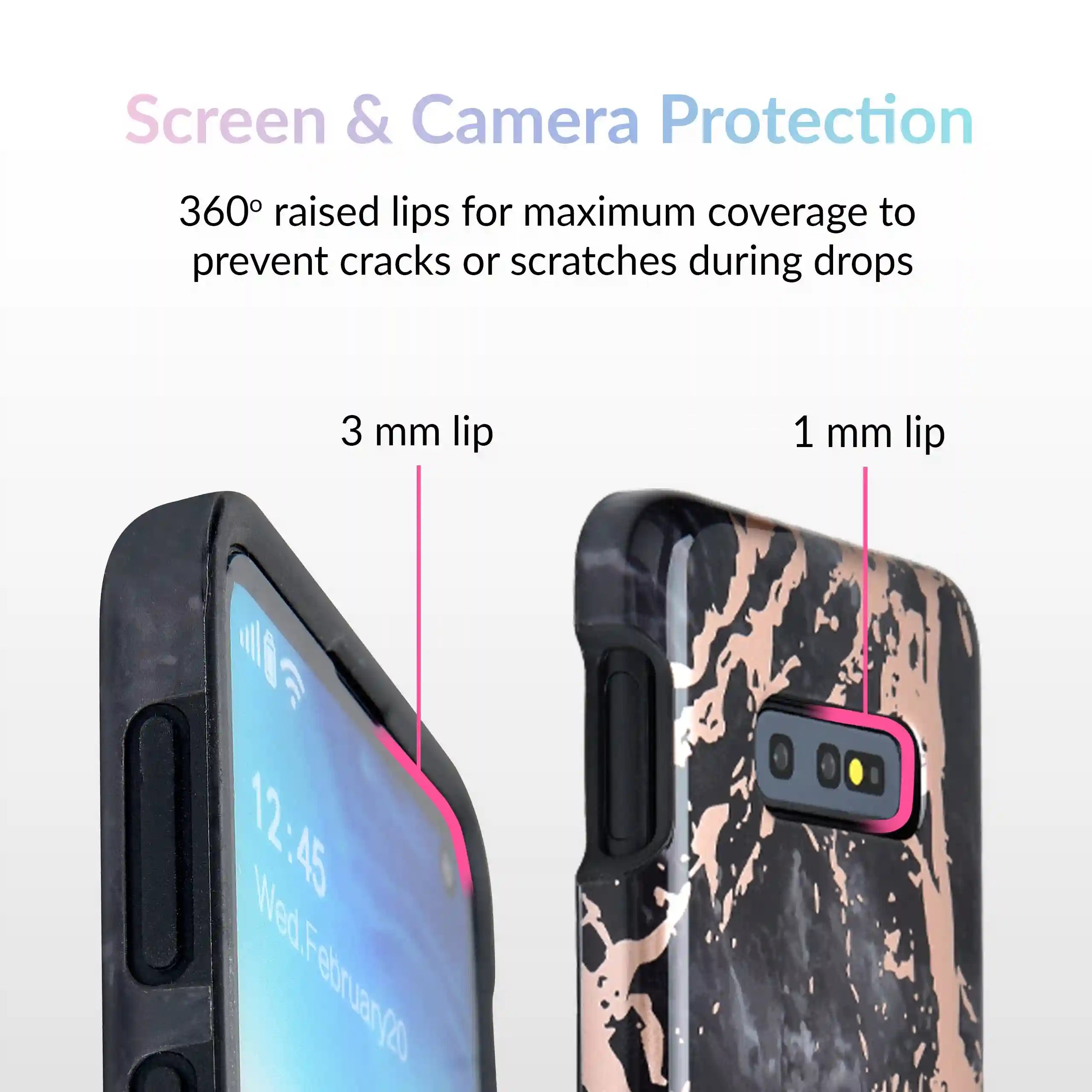 Black Marble Rose Gold Chrome Samsung Galaxy Case