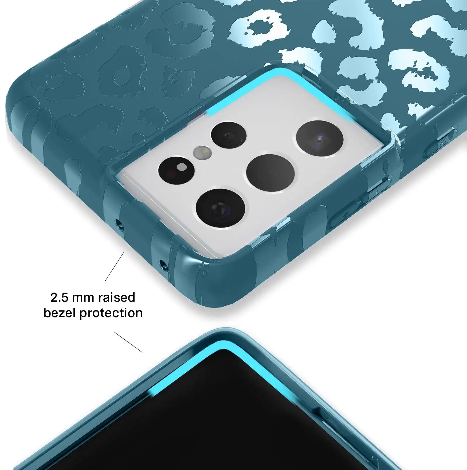 Metallic Navy Leopard Samsung Case