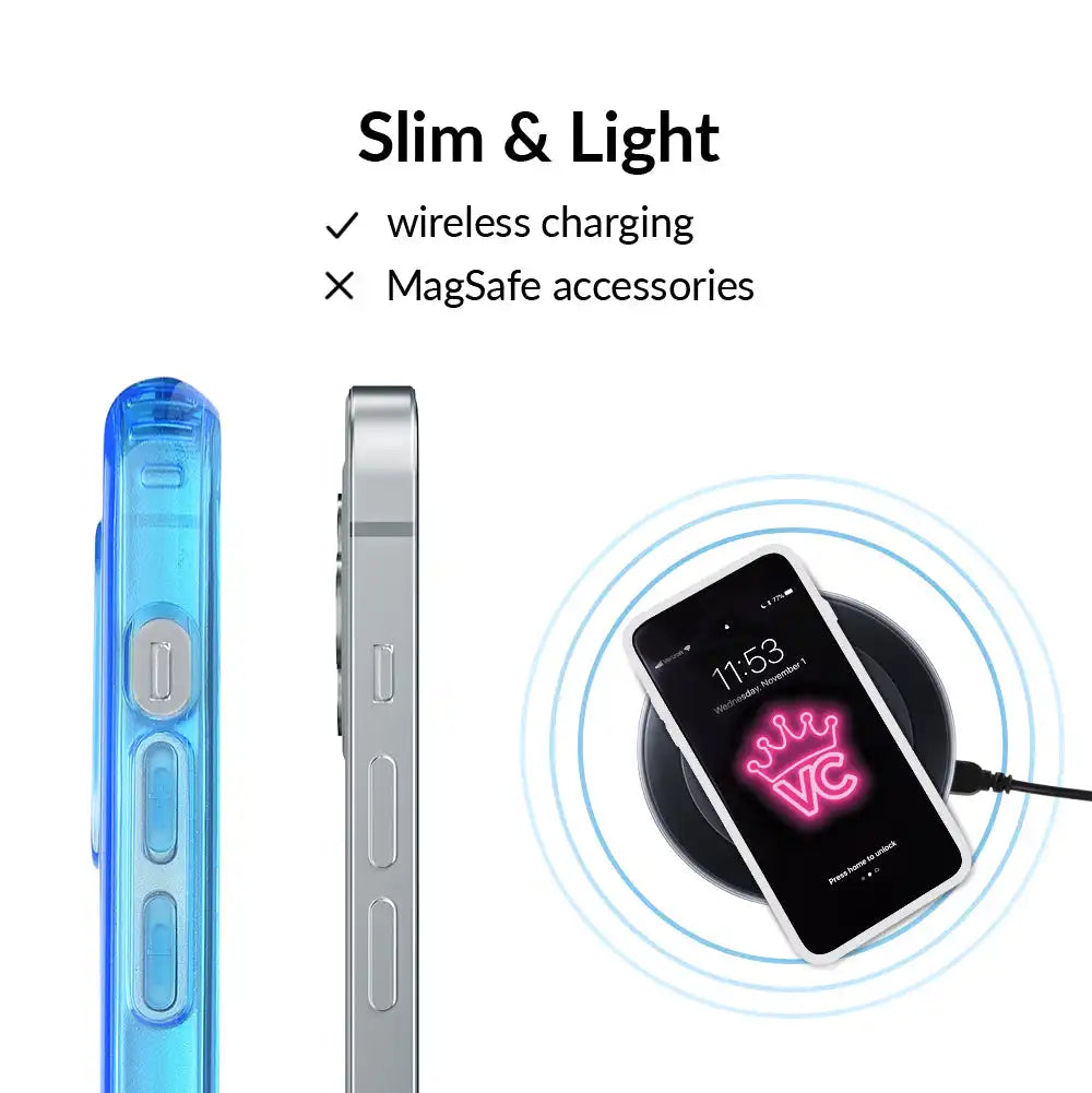 Neon Blue Clear iPhone Case