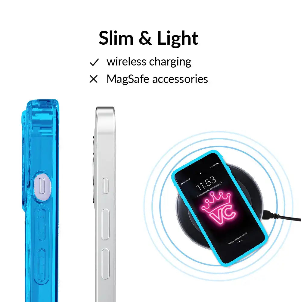 Neon Blue Clear iPhone Case