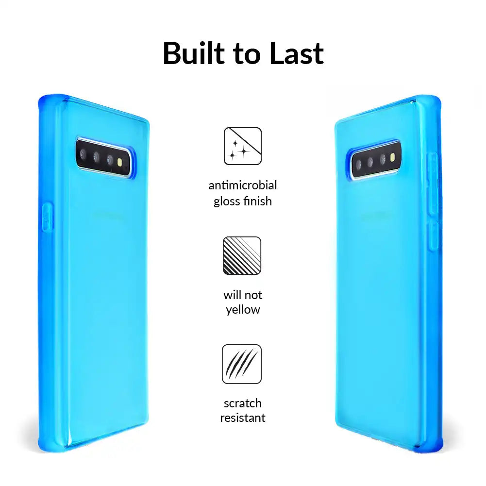 Neon Blue Clear Samsung Case