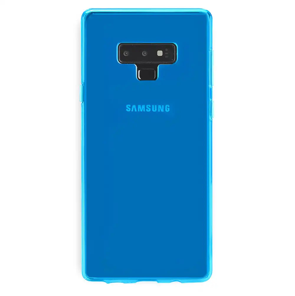 Neon Blue Clear Samsung Case