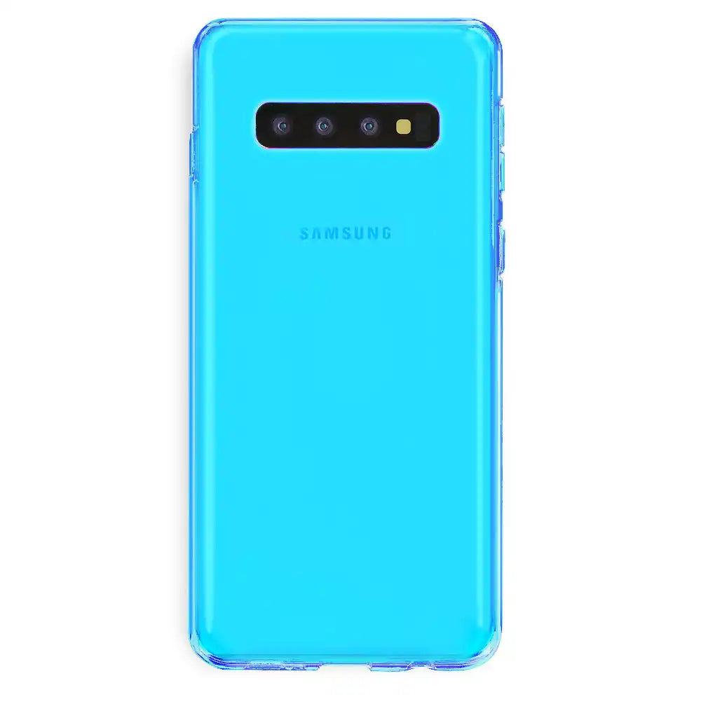 Neon Blue Clear Samsung Case