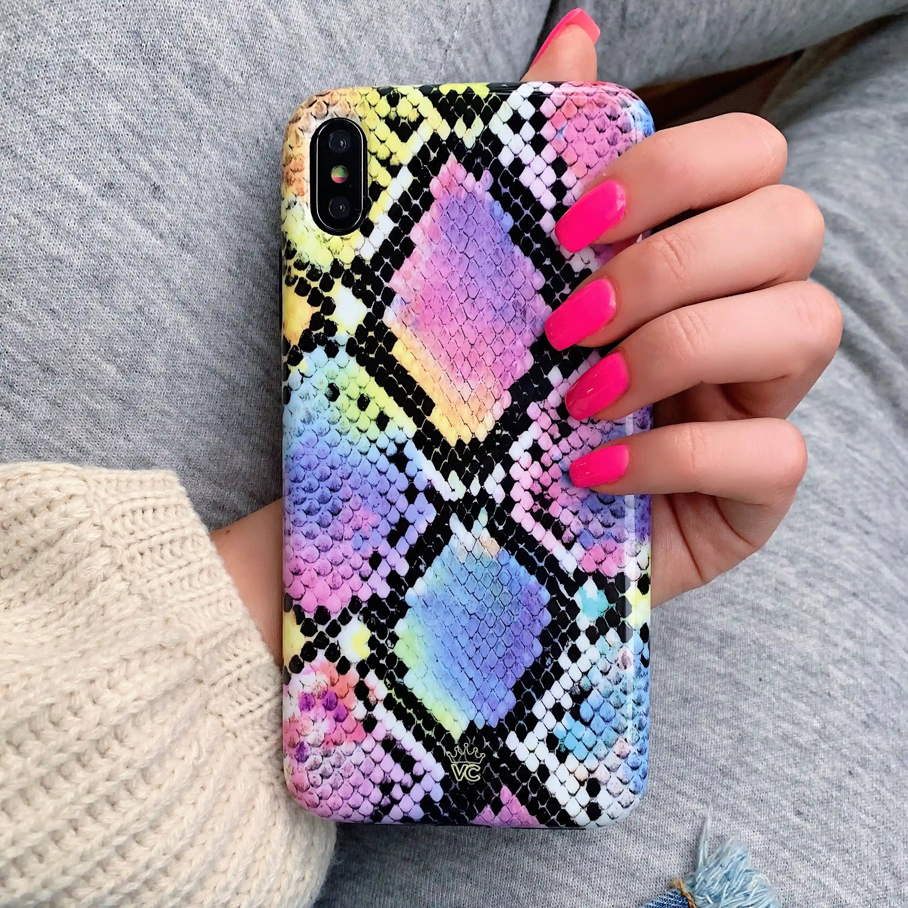 Neon Snakeskin iPhone Case