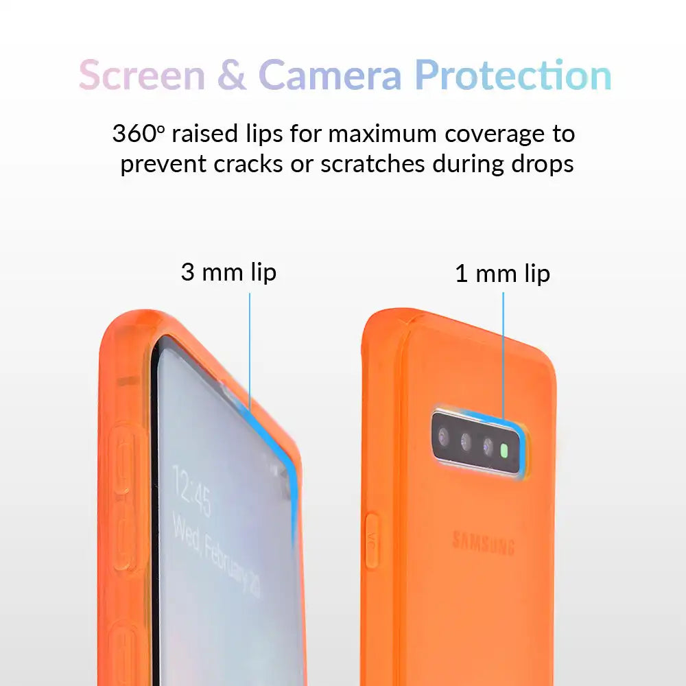 Neon Orange Clear Samsung Case