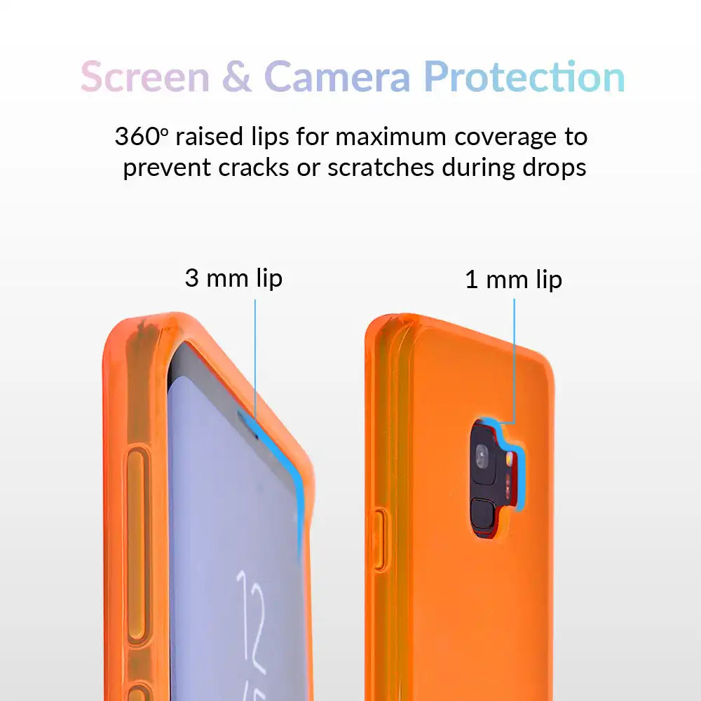 Neon Orange Clear Samsung Case