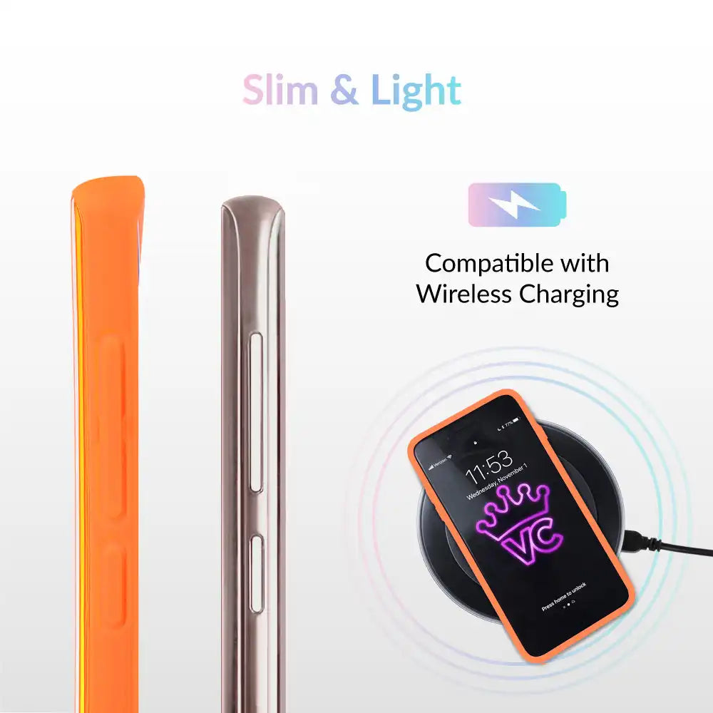 Neon Orange Clear Samsung Case