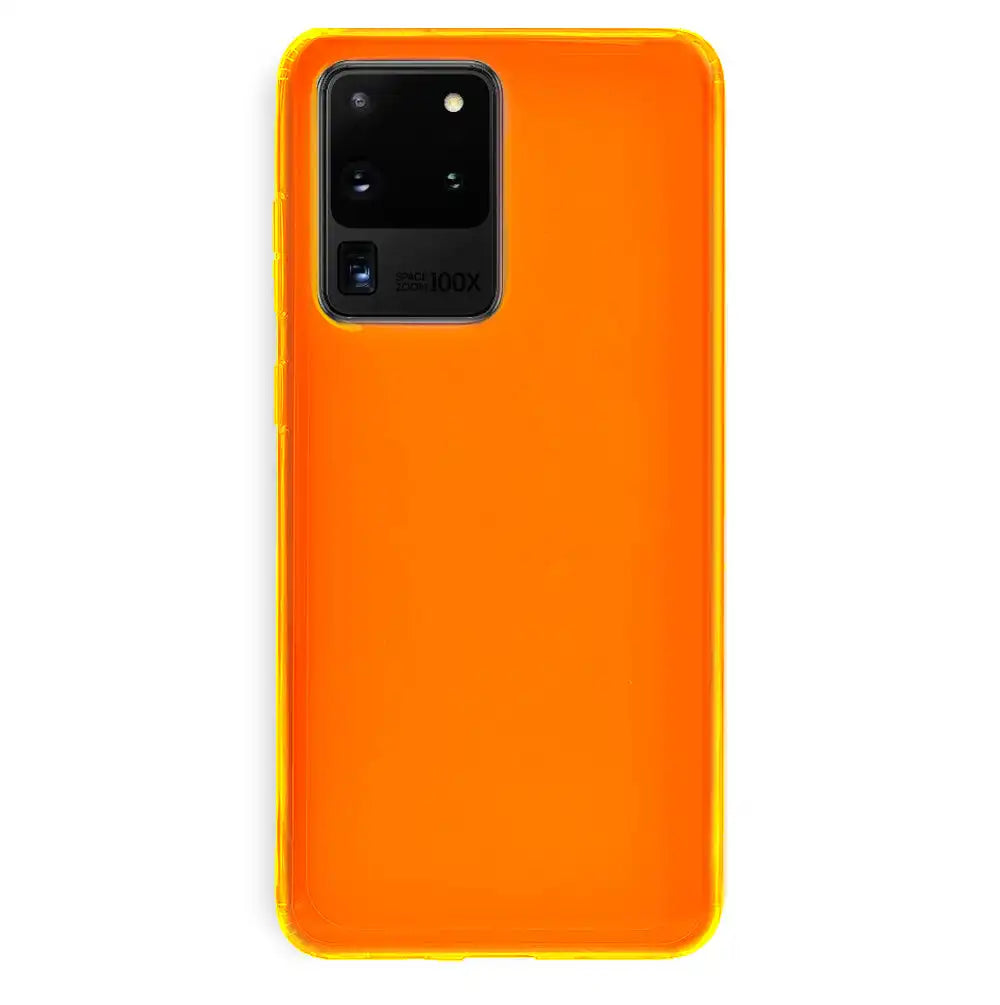 Neon Orange Clear Samsung Case