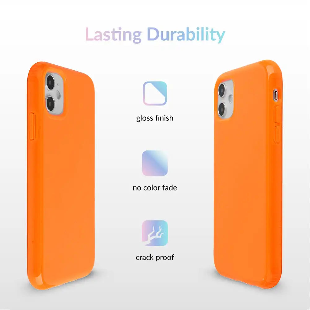 Neon Orange Clear iPhone Case