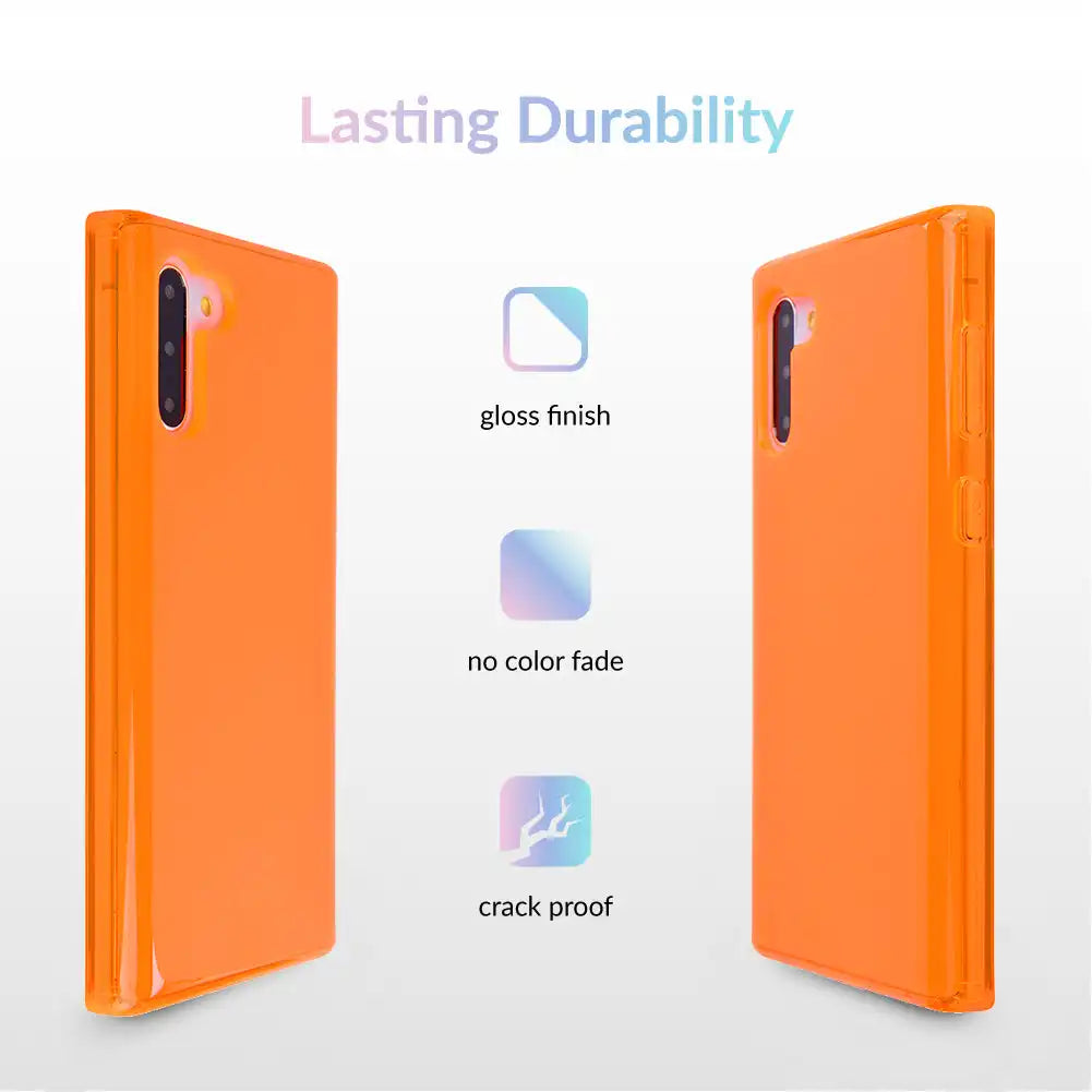 Neon Orange Clear Samsung Case