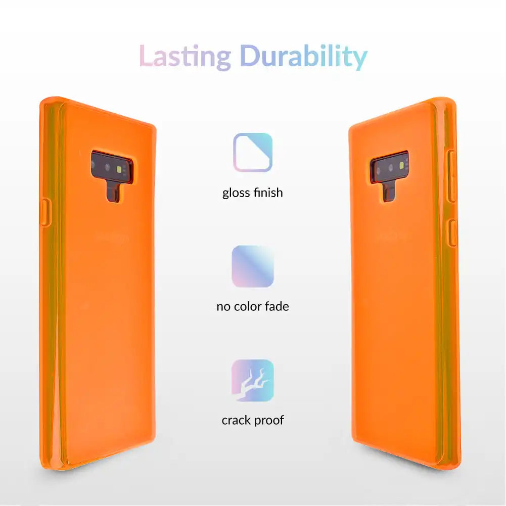 Neon Orange Clear Samsung Case