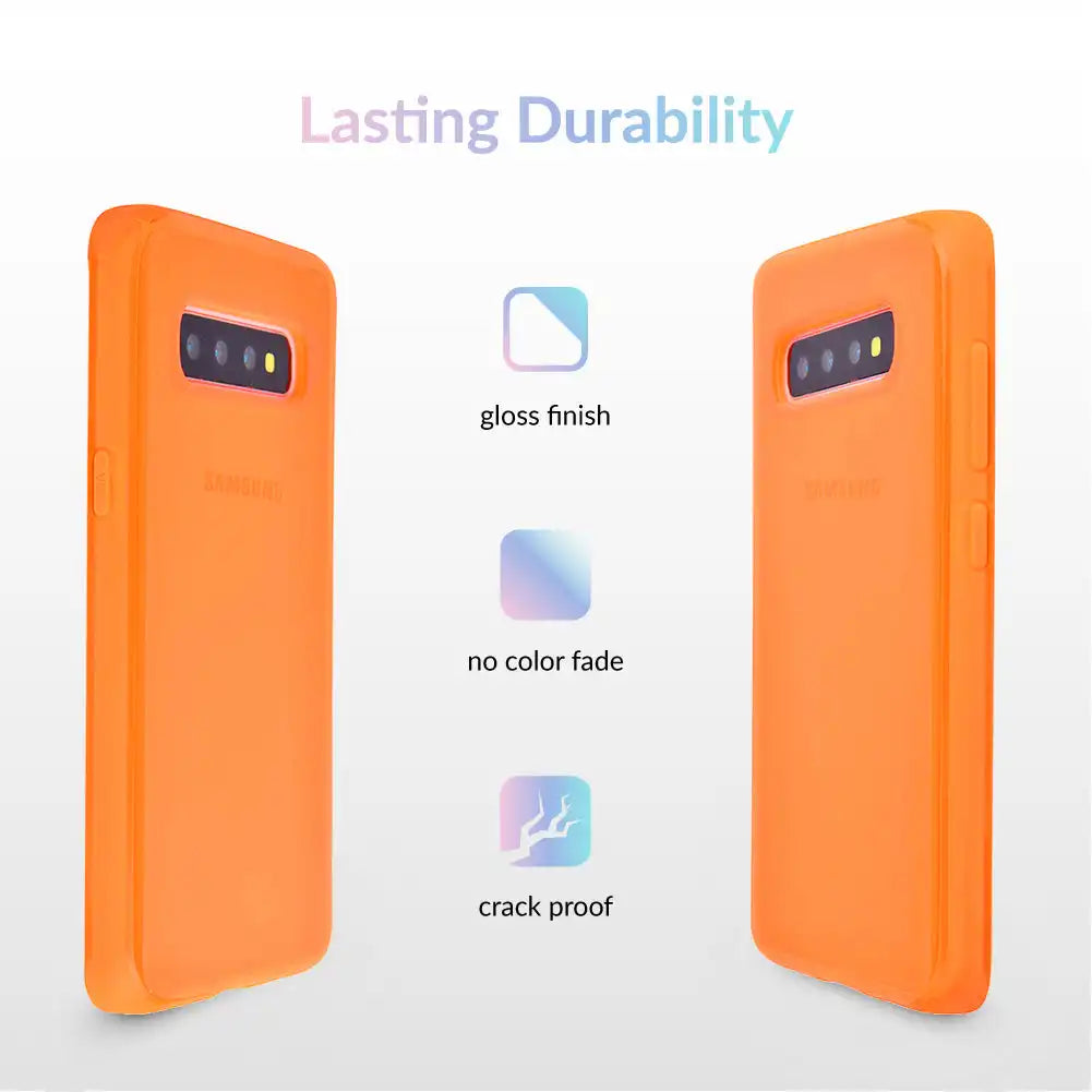 Neon Orange Clear Samsung Case